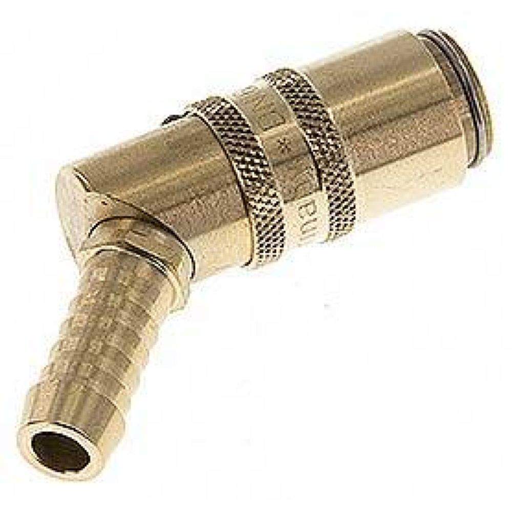Temperierkupplungsdose (Winkel 45°) 9mm Zapfen, 9 (3/8")mm Schlauch
