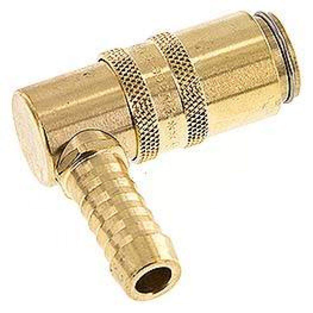 Temperierkupplungsdose (Winkel 90°) 9mm Zapfen, 9 (3/8")mm Schlauch