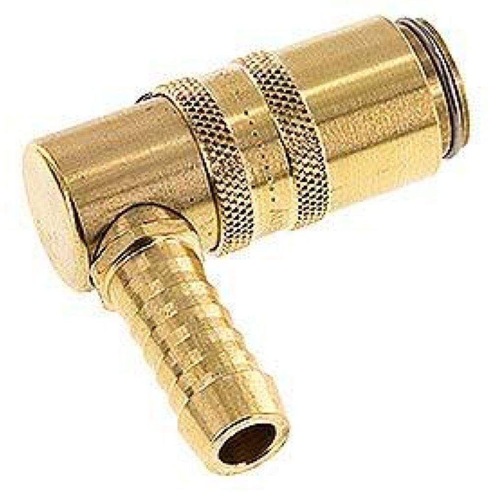 Temperierkupplungsdose (Winkel 90°) 9mm Zapfen, 9 (3/8")mm Schlauch