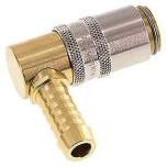 Temperierkupplungsdose (Winkel 90°) 9mm Zapfen, 9 (3/8")mm Schlauch