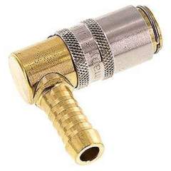 Temperierkupplungsdose (Winkel 90°) 9mm Zapfen, 9 (3/8")mm Schlauch