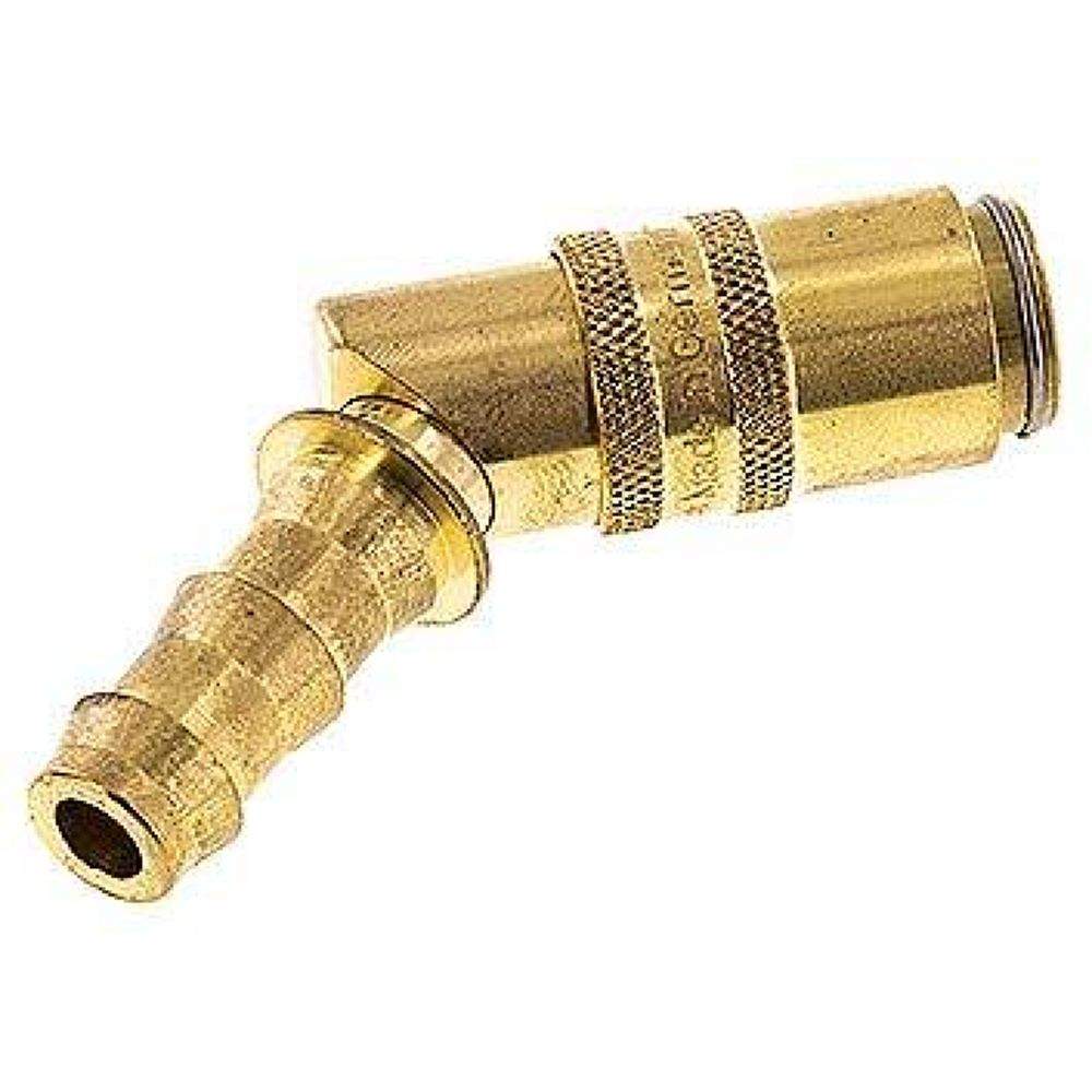 Temperierkupplungsdose (Winkel 45°) 9mm Zapfen, 9,5mm Push-Lok