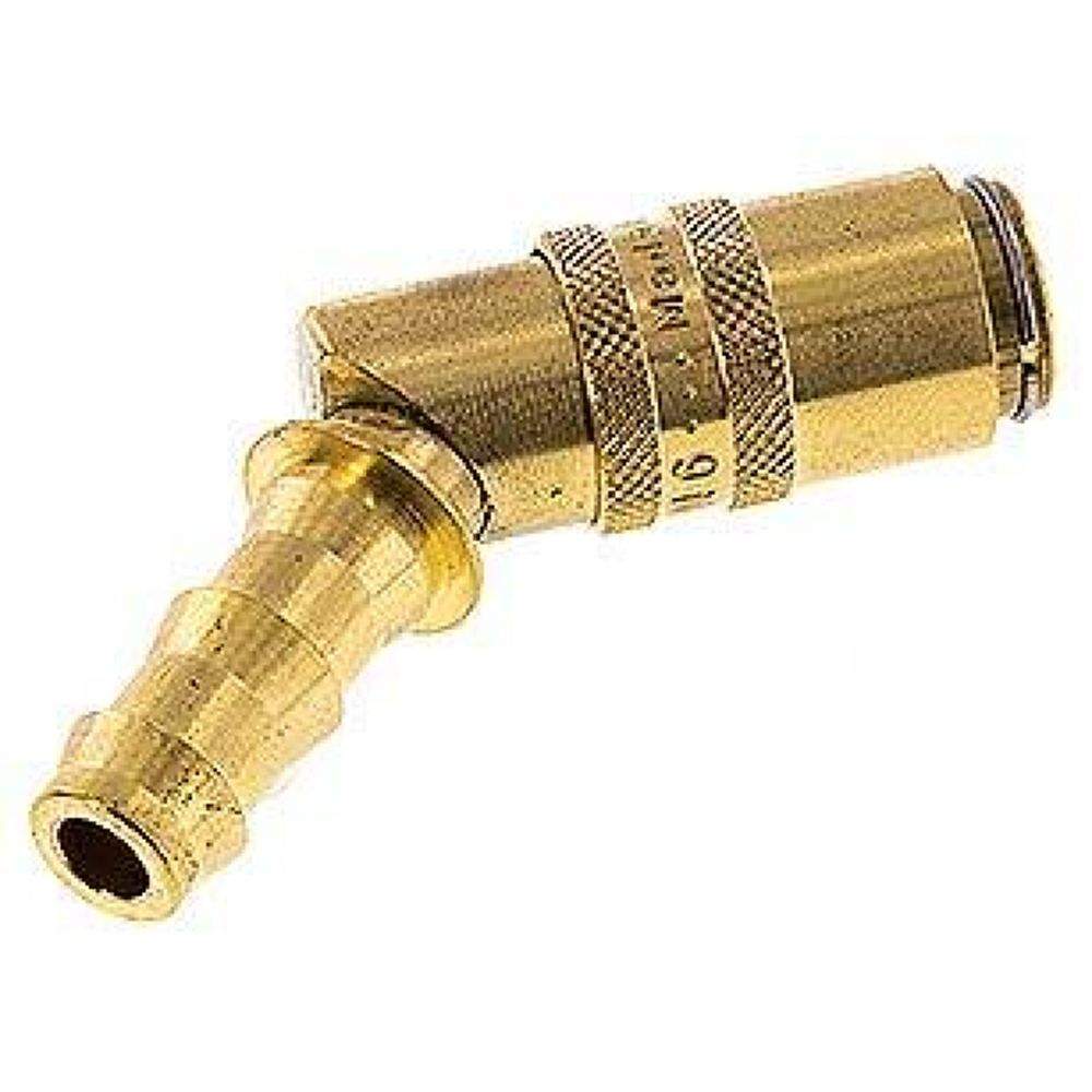 Temperierkupplungsdose (Winkel 45°) 9mm Zapfen, 9,5mm Push-Lok