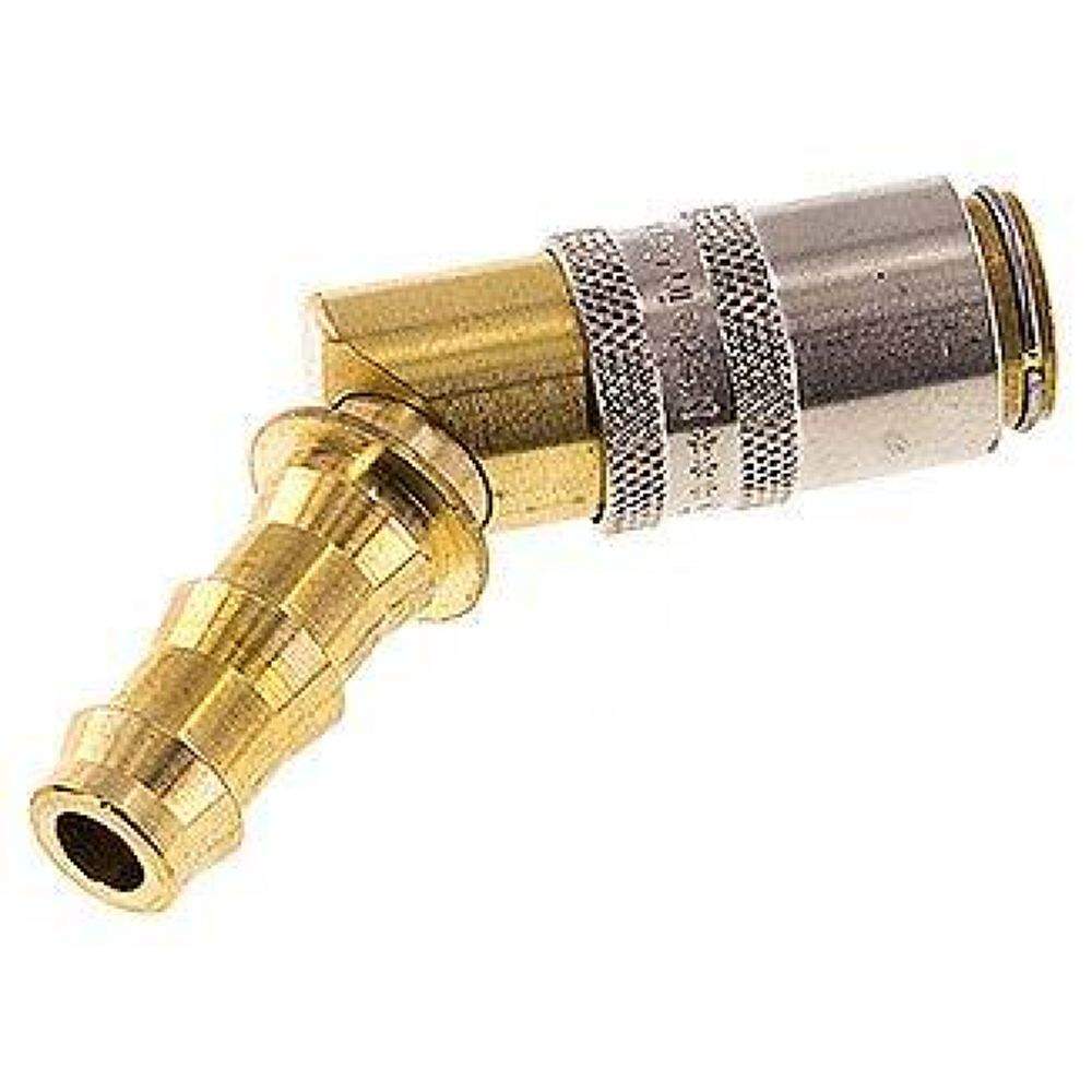 Temperierkupplungsdose (Winkel 45°) 9mm Zapfen, 9,5mm Push-Lok