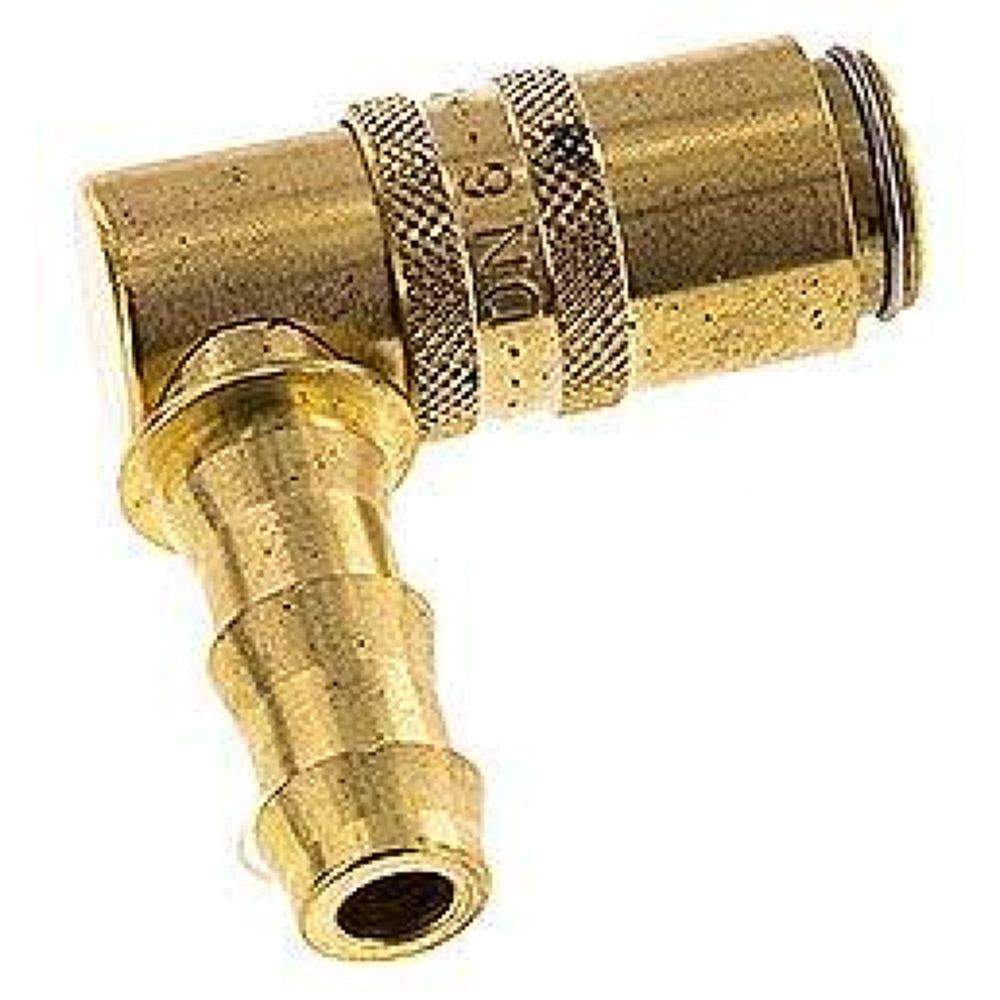 Temperierkupplungsdose (Winkel 90°) 9mm Zapfen, 9,5mm Push-Lok