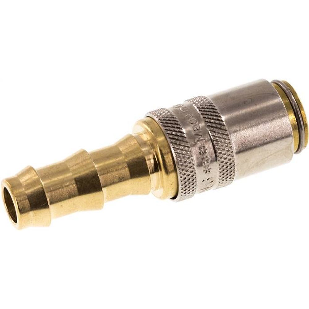 Temperierkupplungsdose (gerade) 9mm Zapfen, 9,5mm Push-Lok