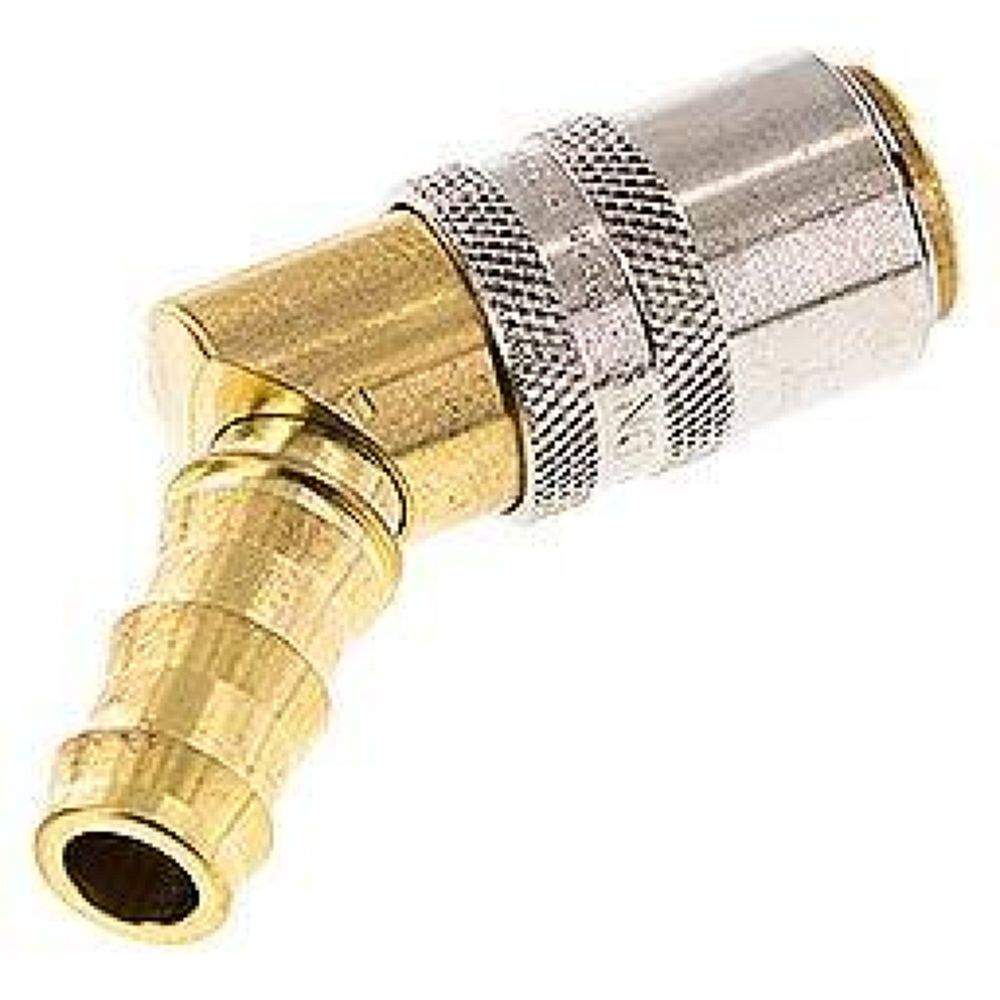 Temperierkupplungsdose (Winkel 45°) 13mm Zapfen, 12,7mm Push-Lok