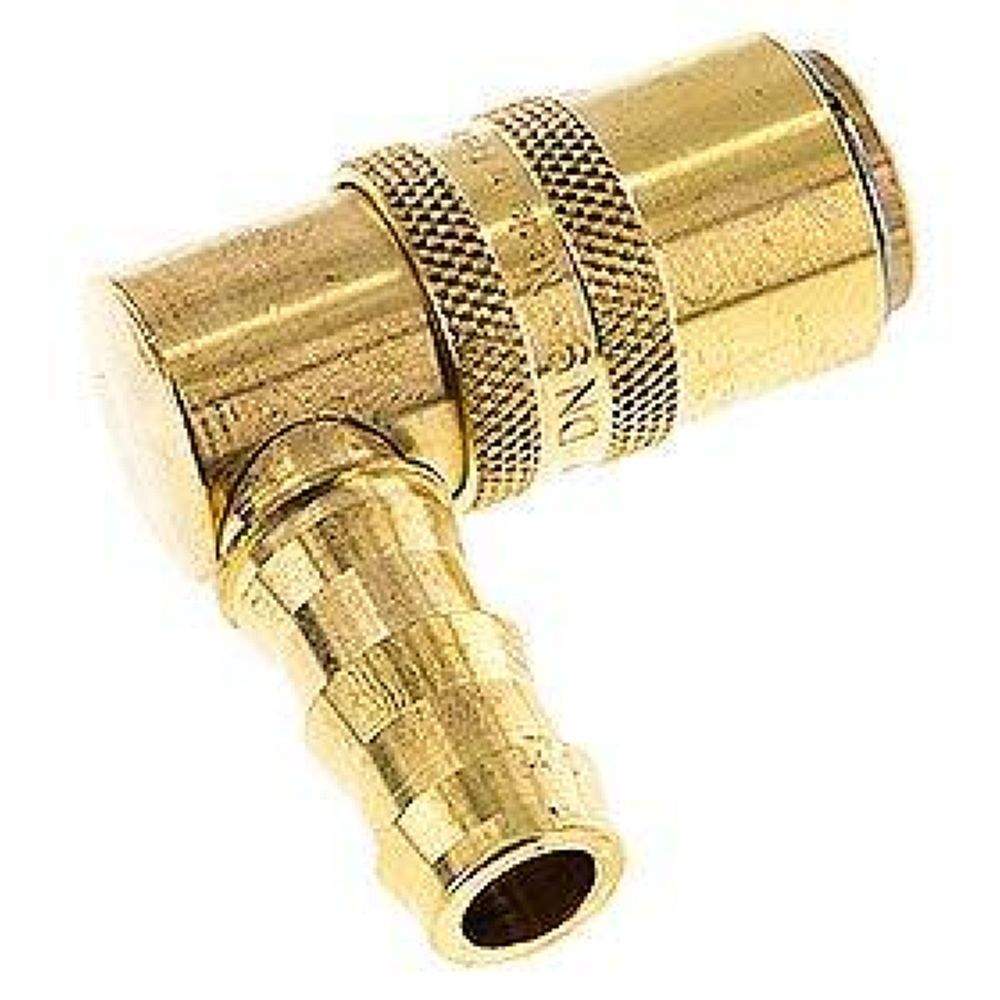 Temperierkupplungsdose (Winkel 90°) 13mm Zapfen, 12,7mm Push-Lok