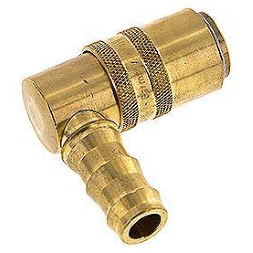 Temperierkupplungsdose (Winkel 90°) 13mm Zapfen, 12,7mm Push-Lok