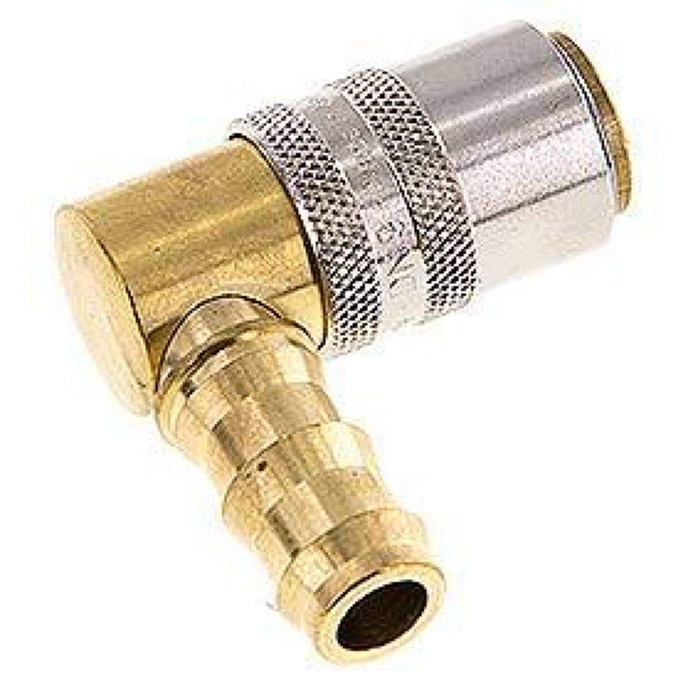 Temperierkupplungsdose (Winkel 90°) 13mm Zapfen, 12,7mm Push-Lok