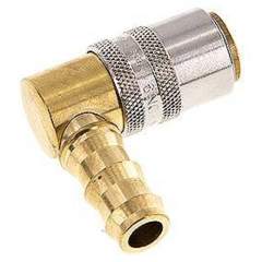 Temperierkupplungsdose (Winkel 90°) 13mm Zapfen, 12,7mm Push-Lok