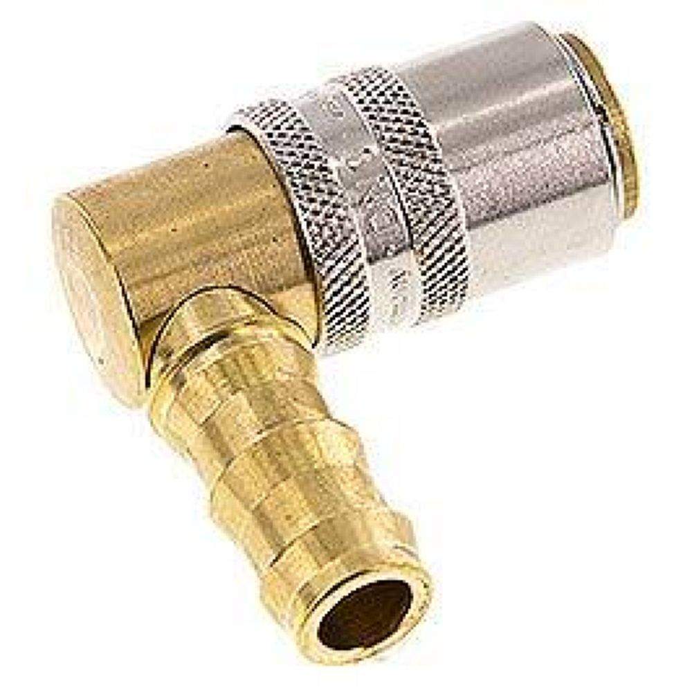 Temperierkupplungsdose (Winkel 90°) 13mm Zapfen, 12,7mm Push-Lok