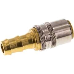 Temperierkupplungsdose (gerade) 13mm Zapfen, 12,7mm Push-Lok