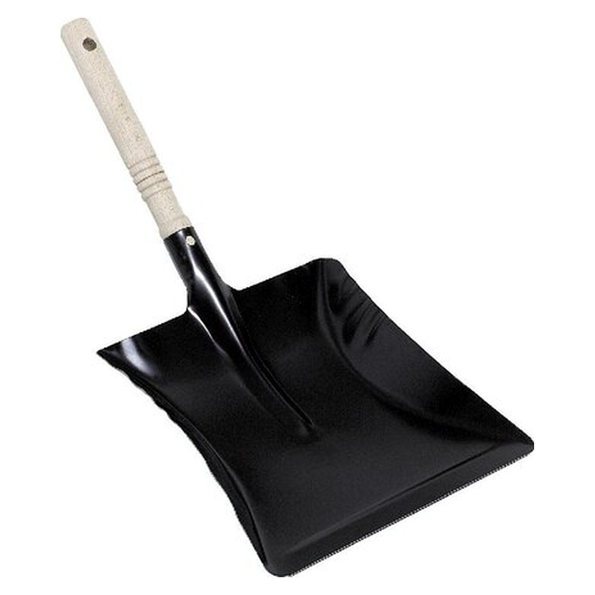 Industrial dustpans, wooden handle, metal, black painted, 22 cm