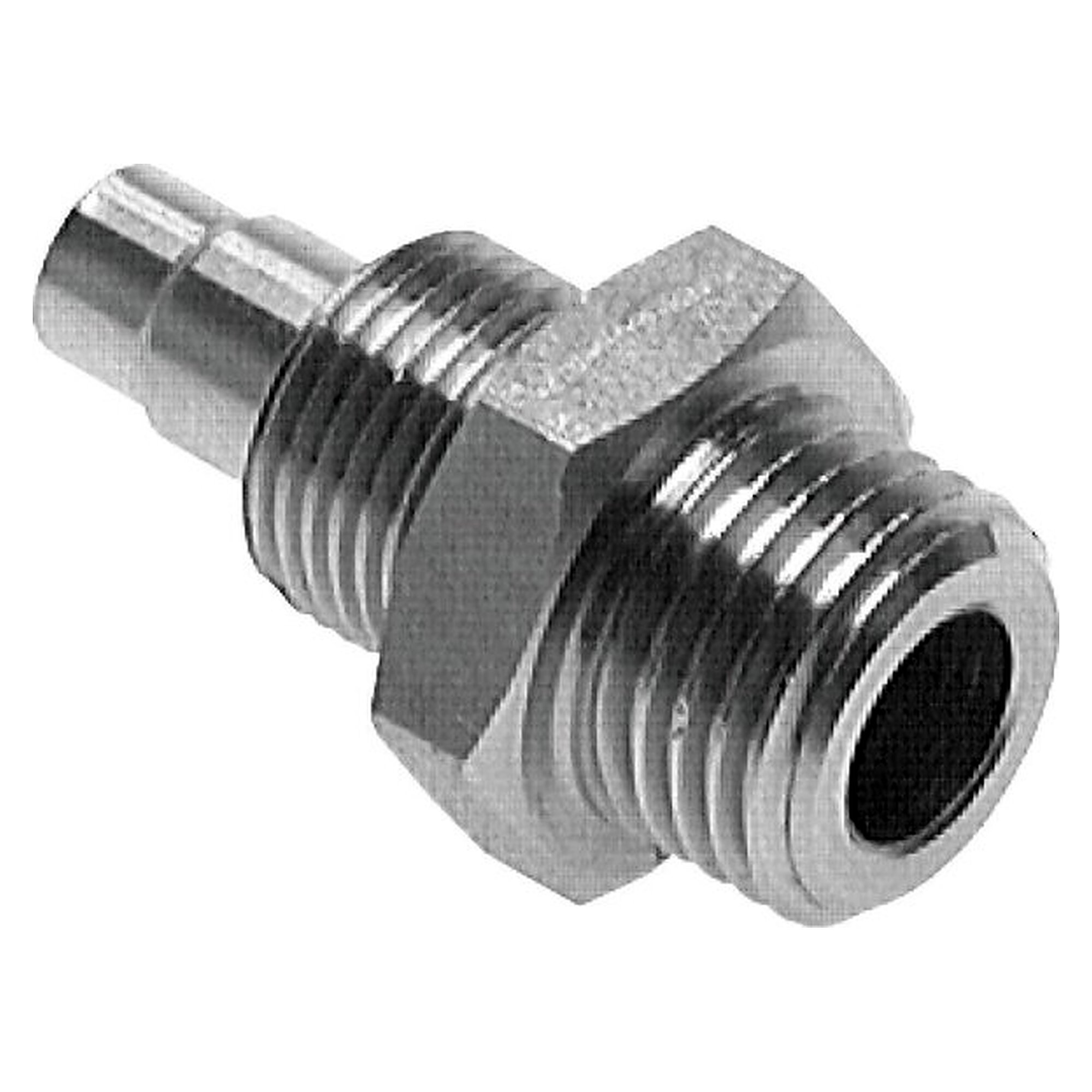 Gewindestück, gerade Form, ohne Überwurfmutter, Einschraubgewinde G 1/8", Schlauch 10x8 mm, 1.4571