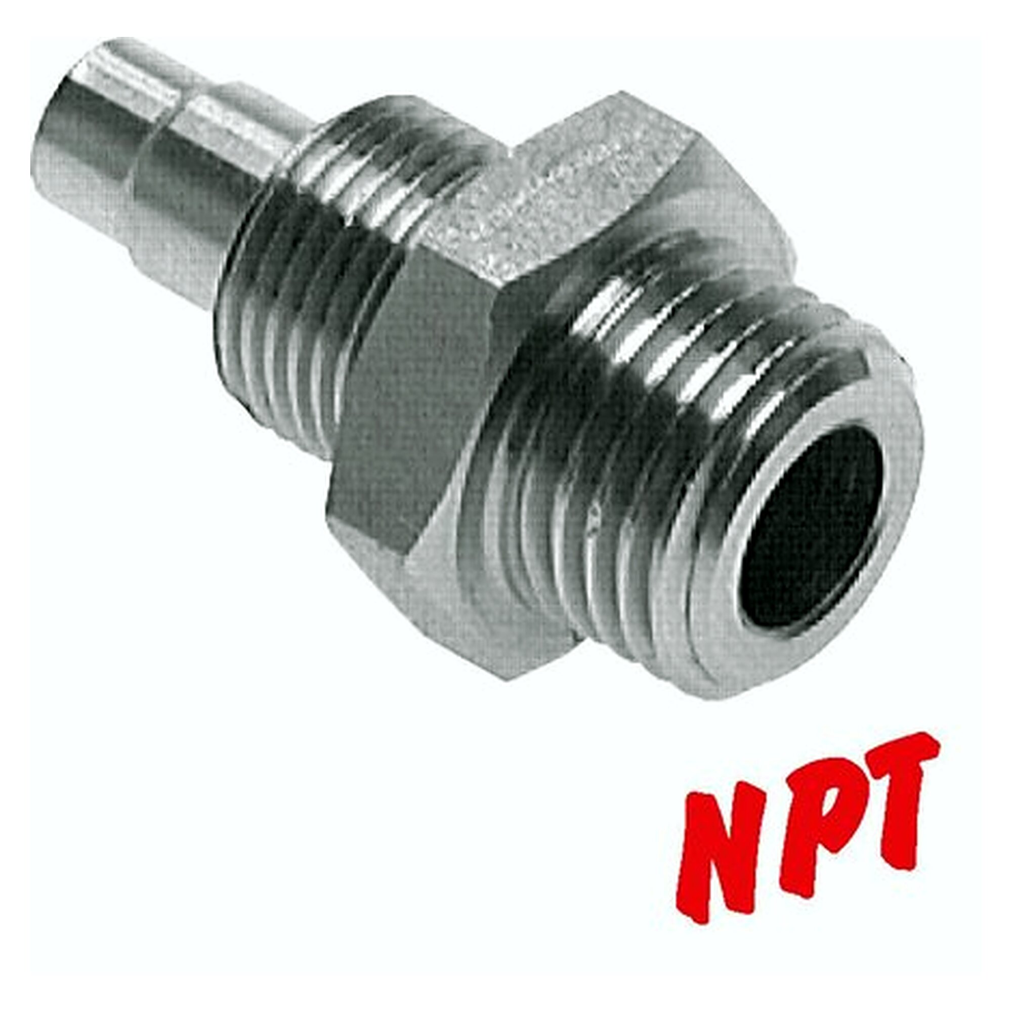 Gewindestück, gerade Form, Einschraubgewinde NPT 1/8", Schlauch 8x6 mm, 1.4571