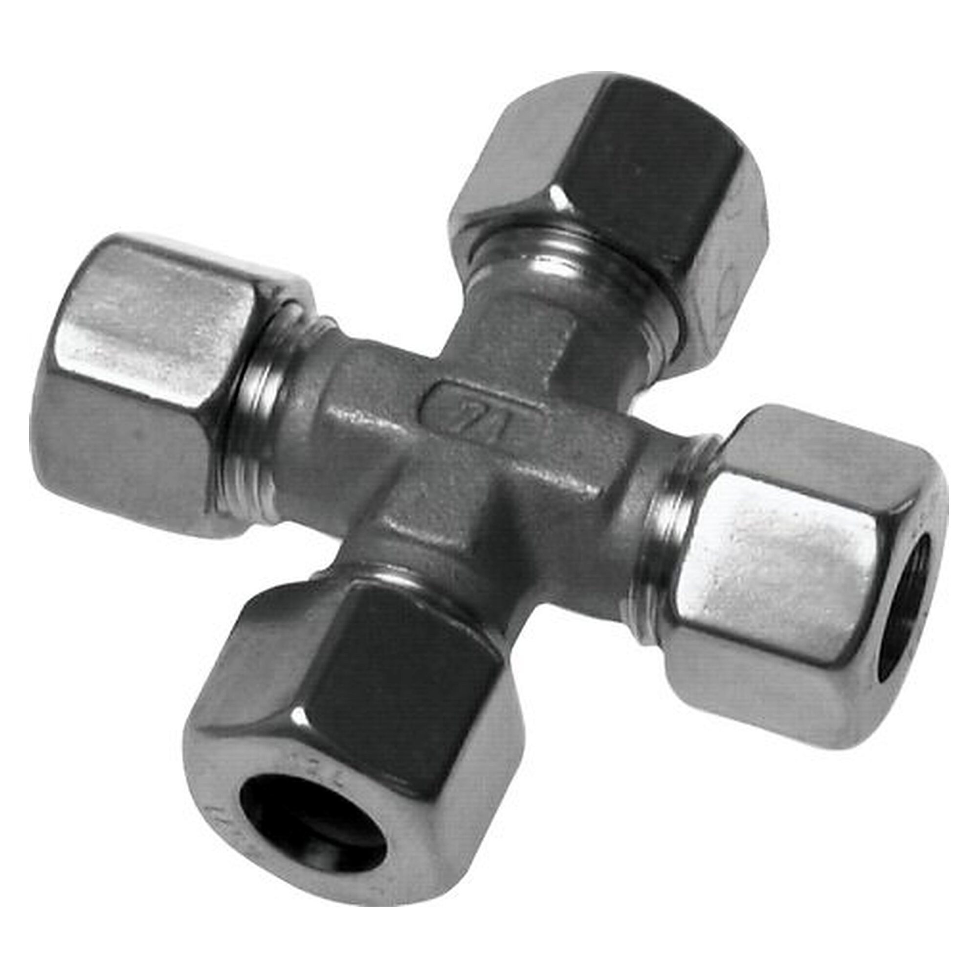 Kreuz-Verschraubung, Rohr 42 L (M52x2), 1.4571, leichte Baureihe