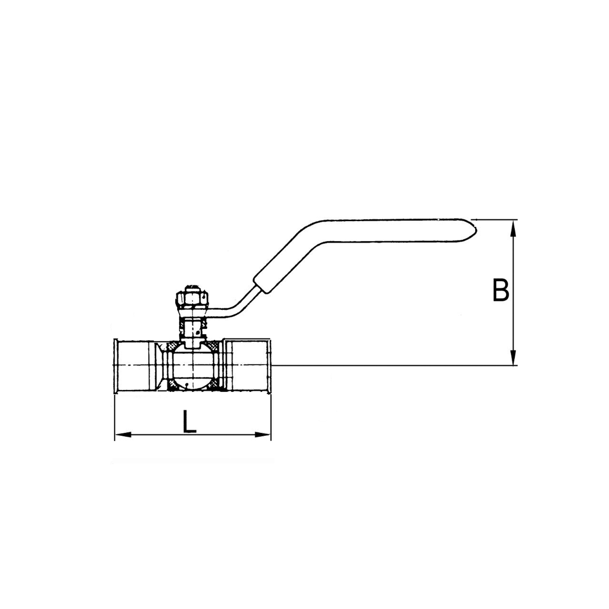 Ball valve, Brass, »sharkbite«, for pipe ø 15 mm - Riegler 117045