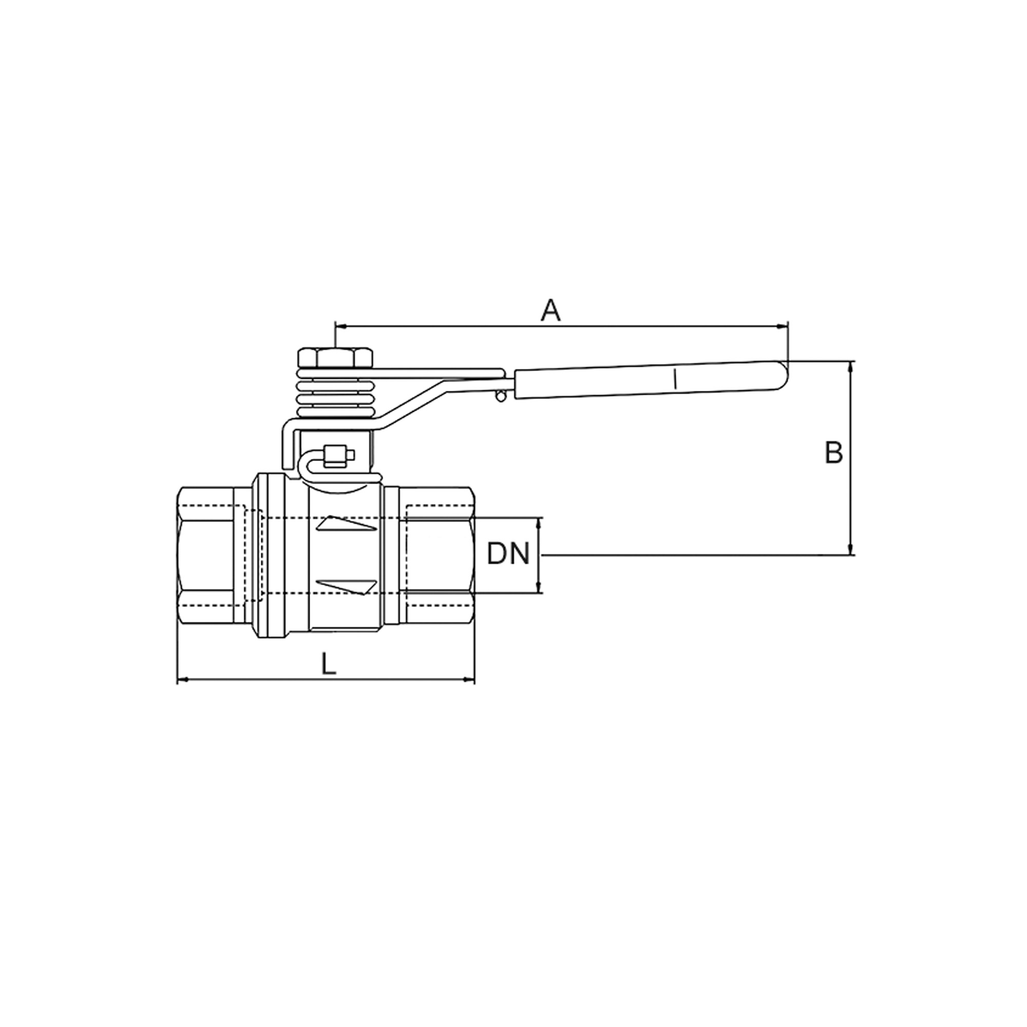 Safety ball valve with spring reset, nickel-plated brass, Rp 1 - Riegler 103231