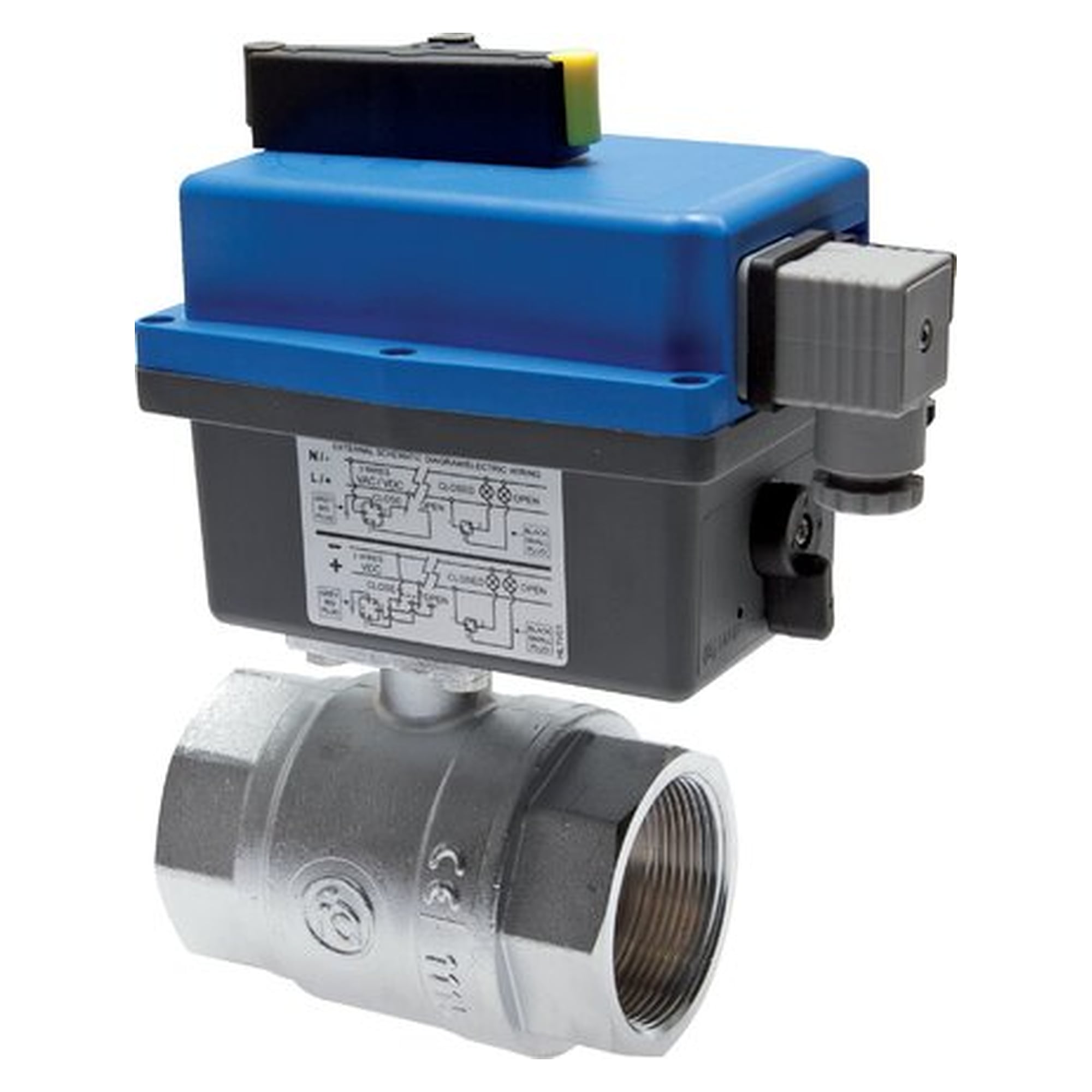 Electrically actuated brass ball valve, G 1", 85 - 240 V (AC/DC) (sanitary)
