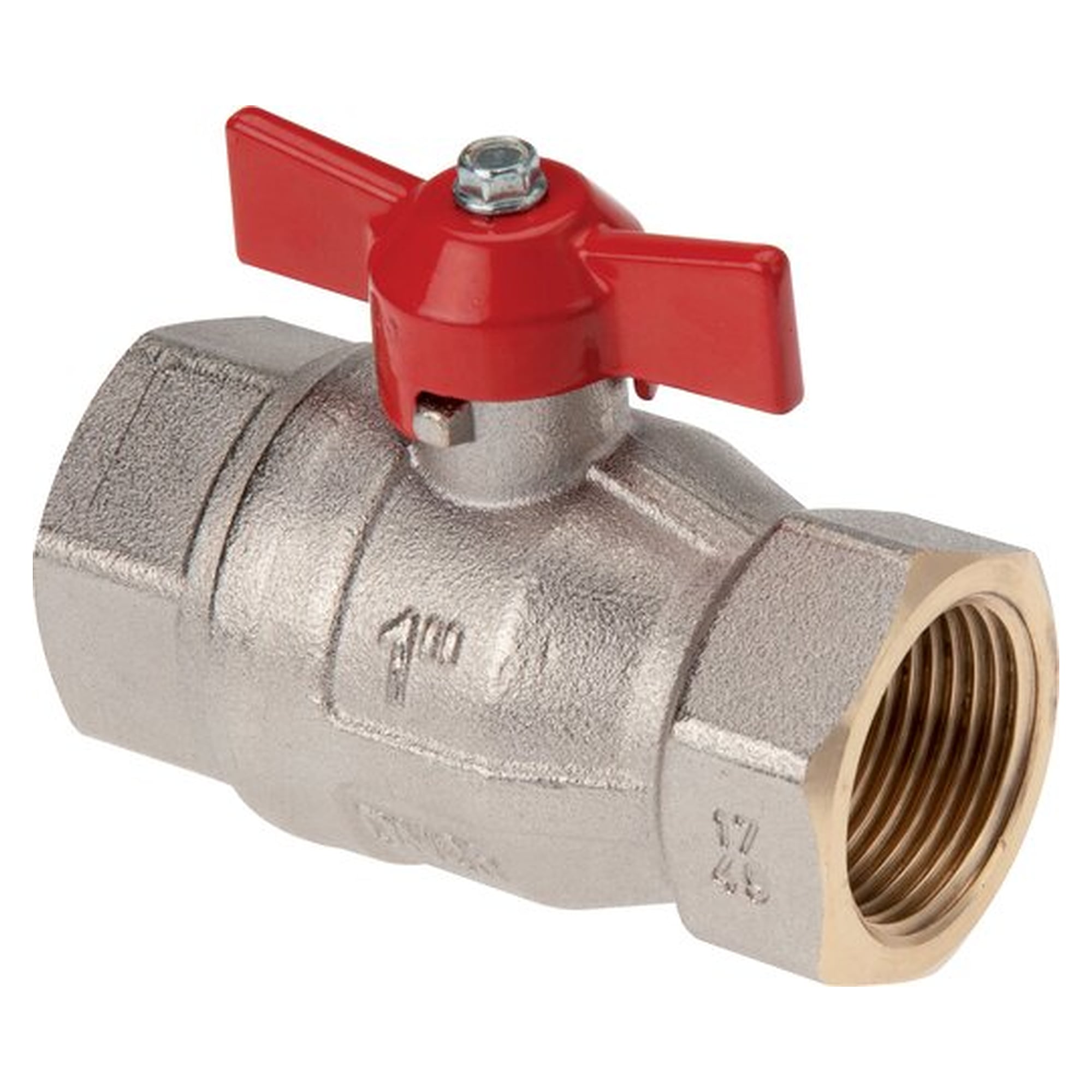Brass ball valve, Rp 3/4", -0.9 to 40 bar, voller Durchgang, T-handle