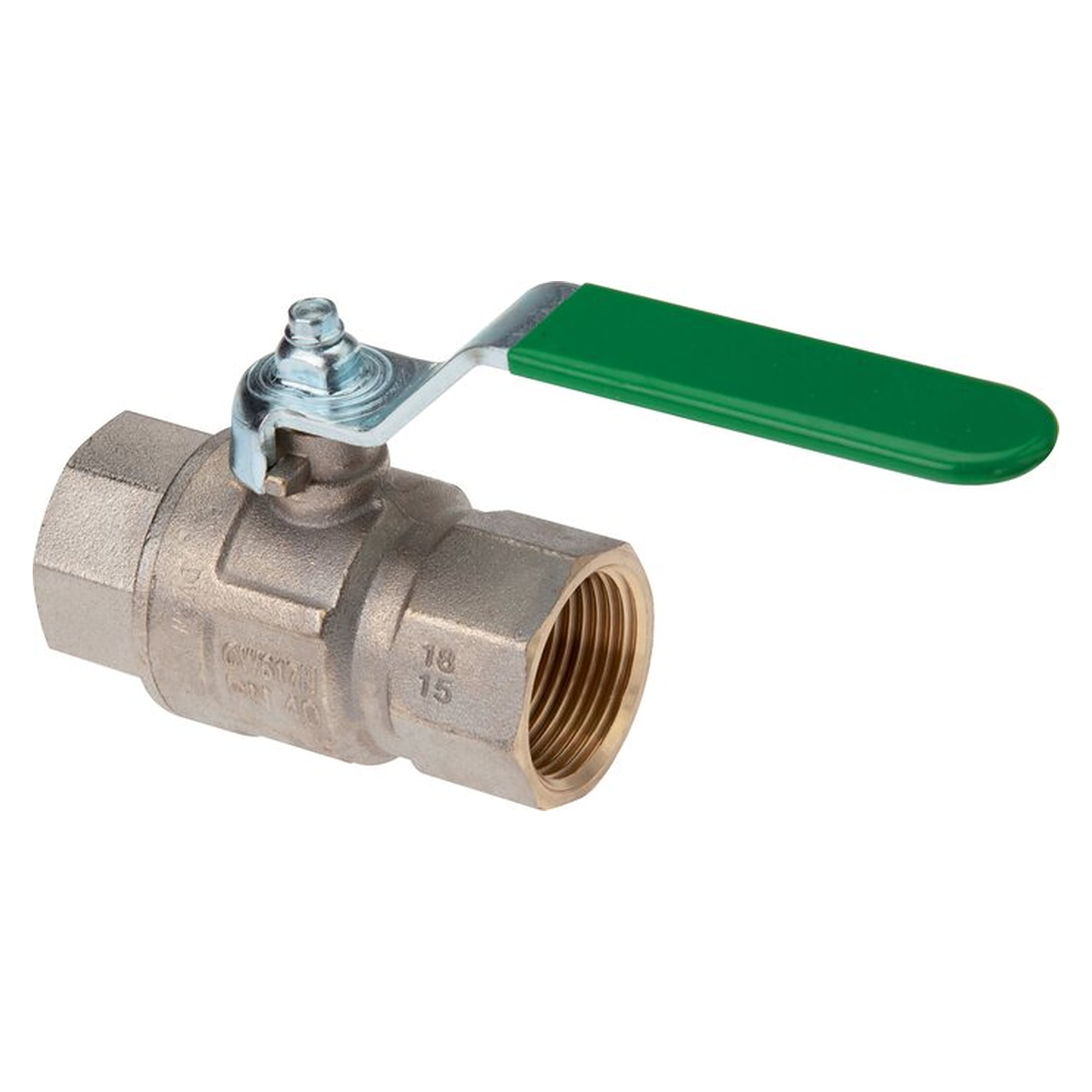 Brass ball valve, Rp 1/4", -0.9 to 50 bar, for drinking water