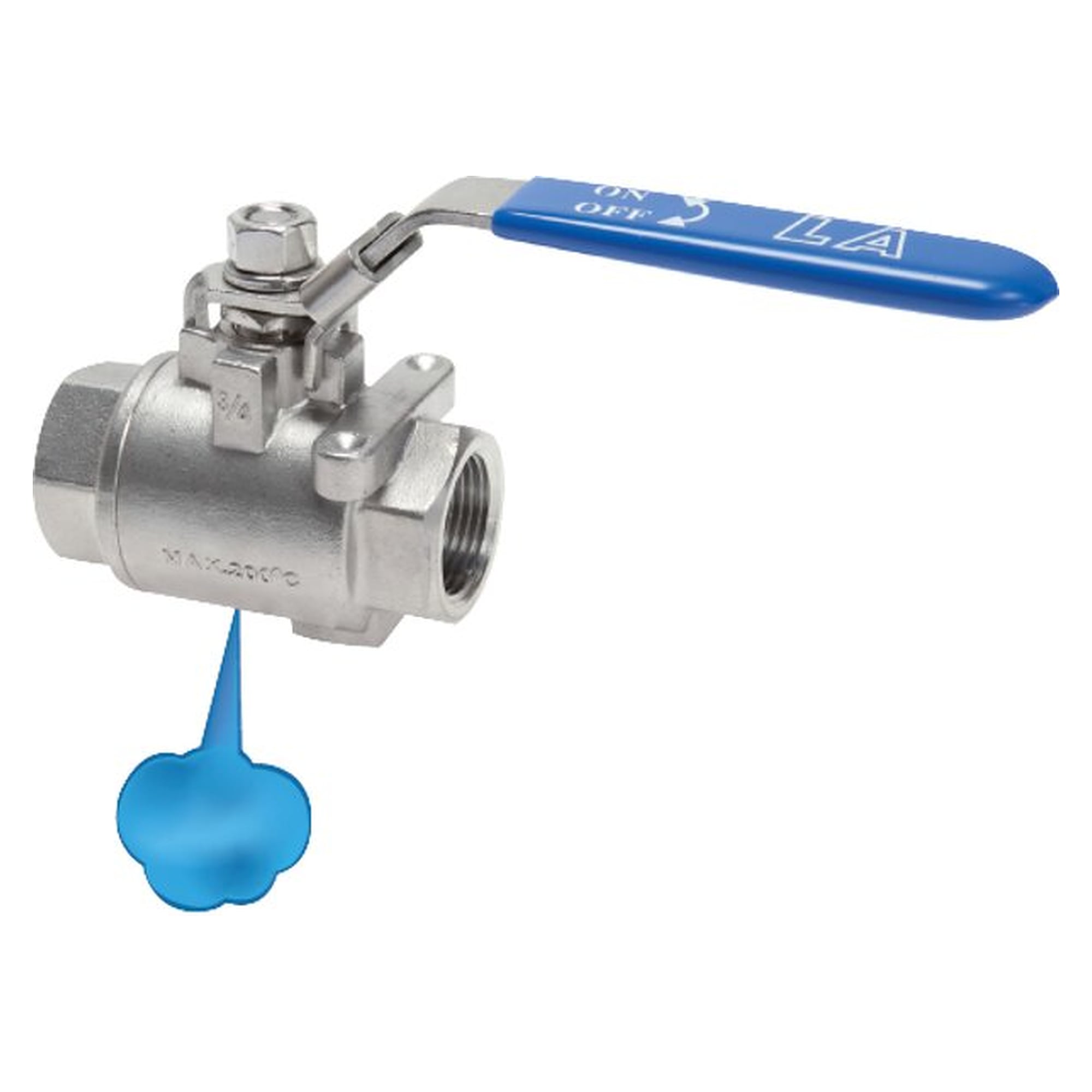 Kugelhahn, G 1/2", -0,98 bis 16 bar, DN 15, 1.4408, Temperaturbereich -20 bis +200 °C
