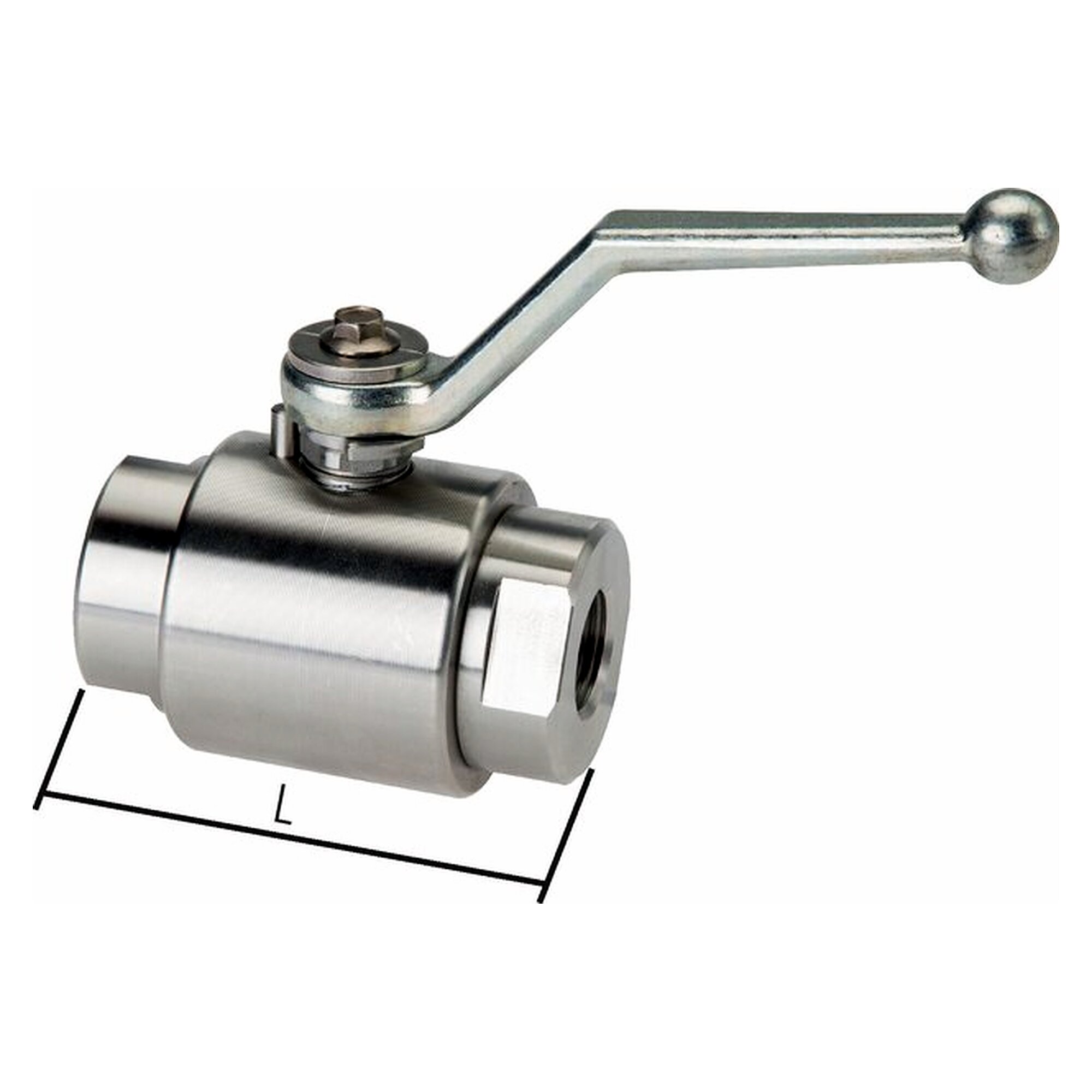 High-pressure ball valve, stainless steel, NPT 1", 0 - 420 bar