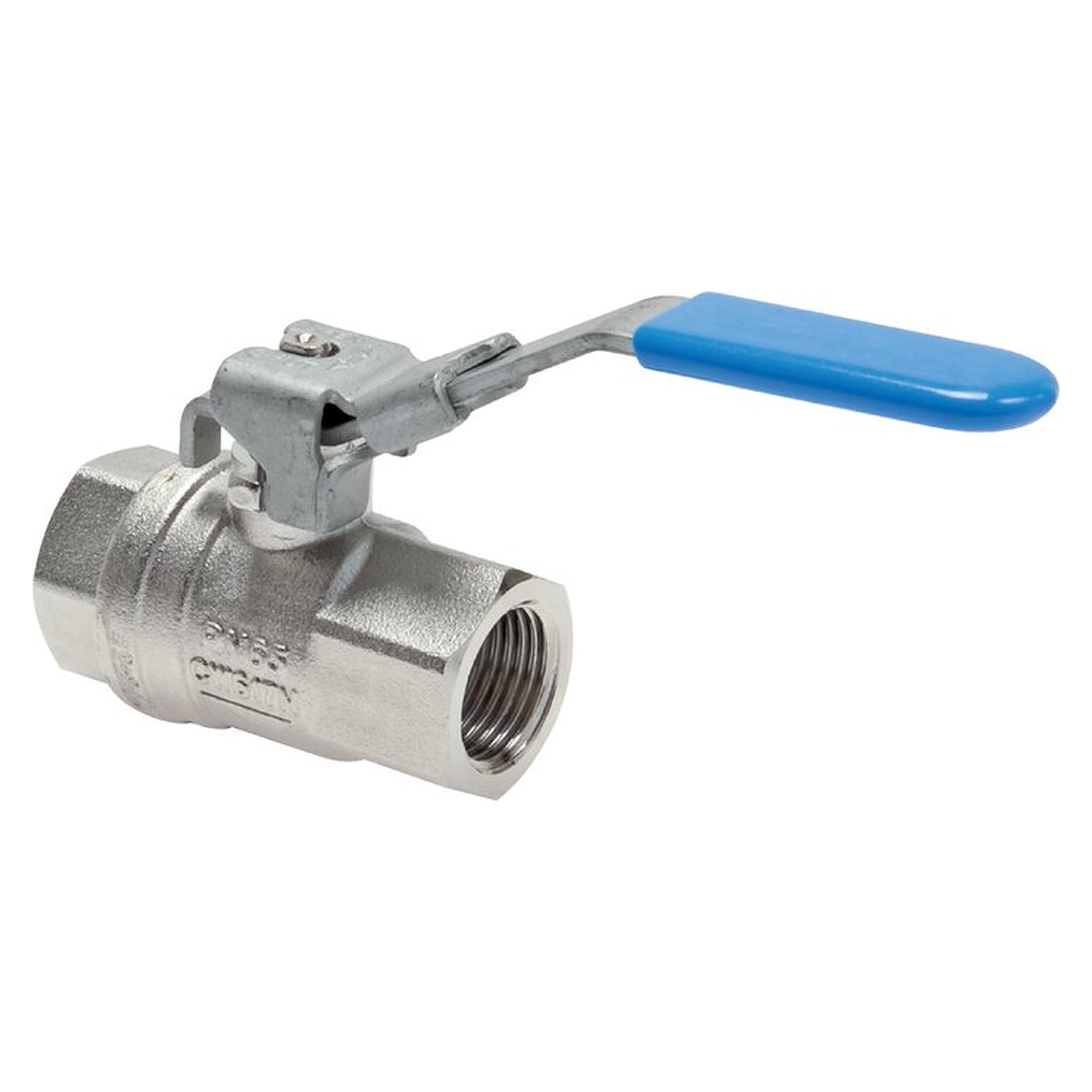 Brass ball valve, abschließbar, Rp 1/4", -0.98 to 65 bar, seals PTFE