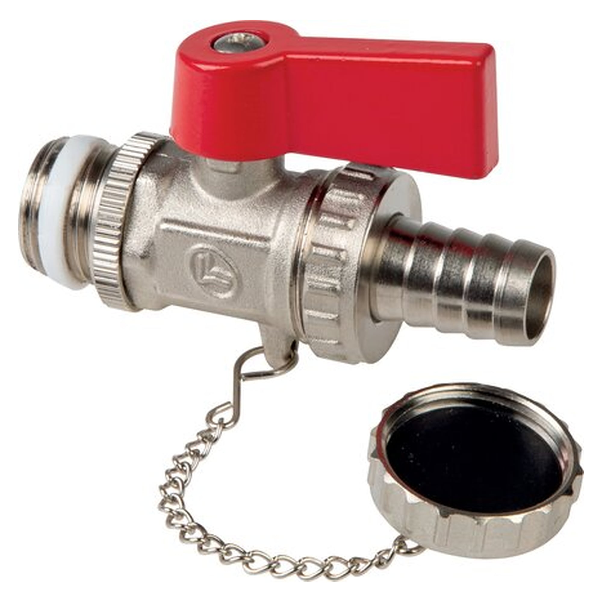 Boiler filling and drain cock G 1/2" with Tülle, nickel-plated brass