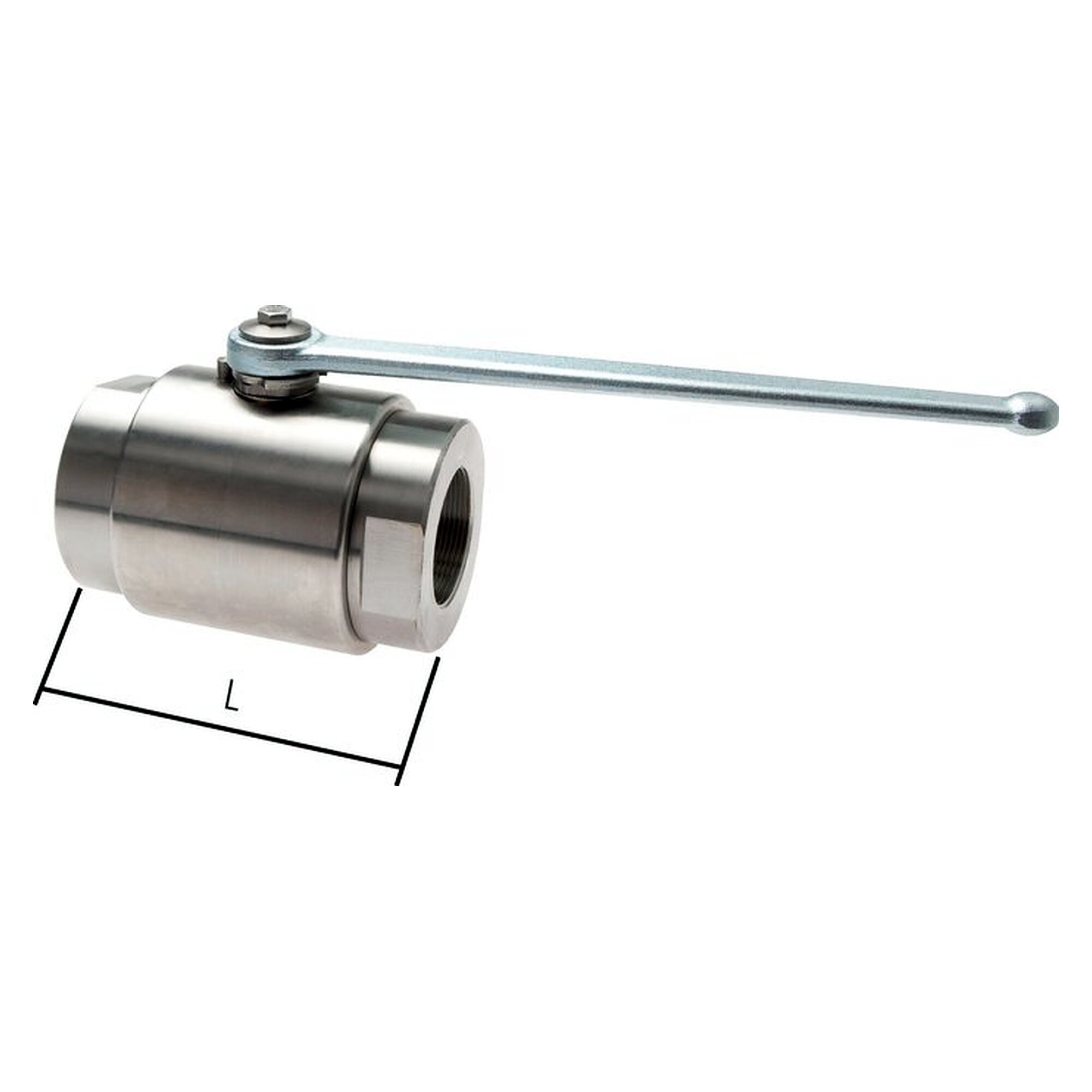 High-pressure ball valve, stainless steel, NPT 2-1/2", 0 - 150 bar