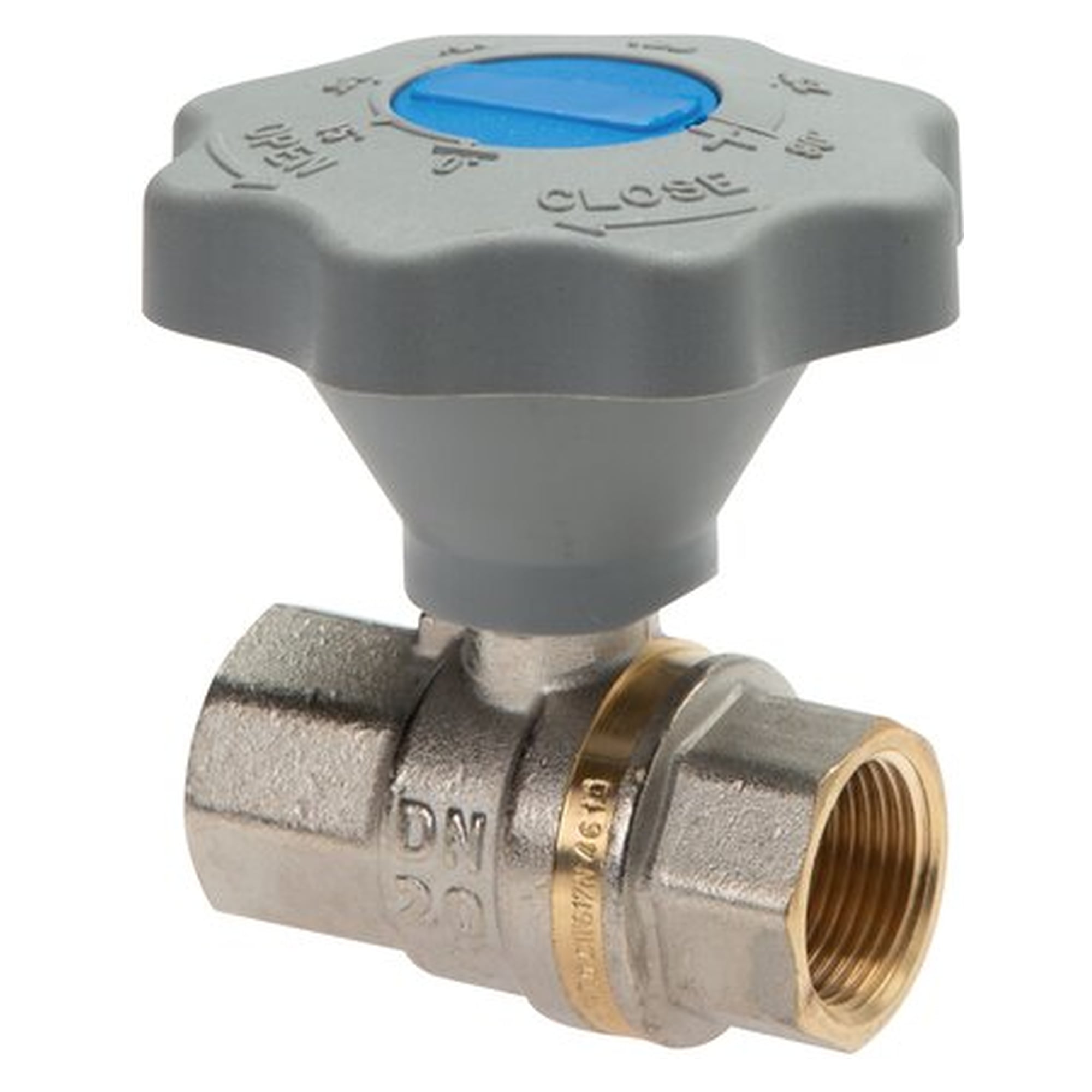 Slow closing brass ball valve, Rp 1", 0 - 40 bar, DVGW, DN 25