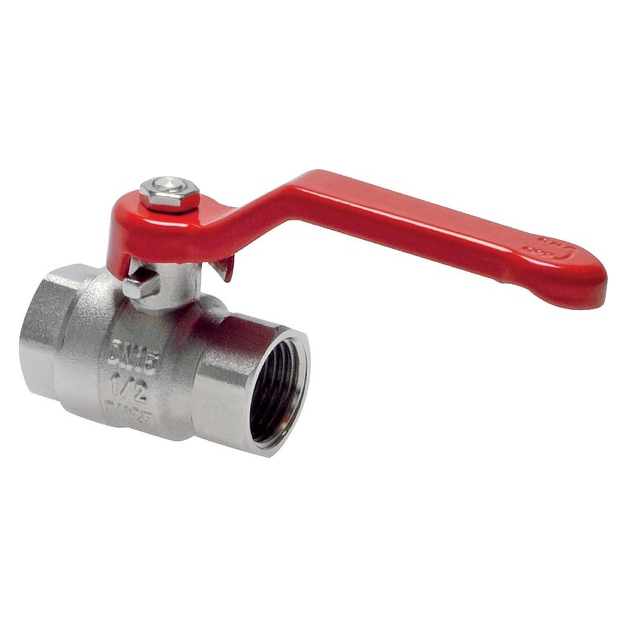Brass ball valve, Rp 1/2", 0 - 25 bar, standard, thread G Rp 1/2"