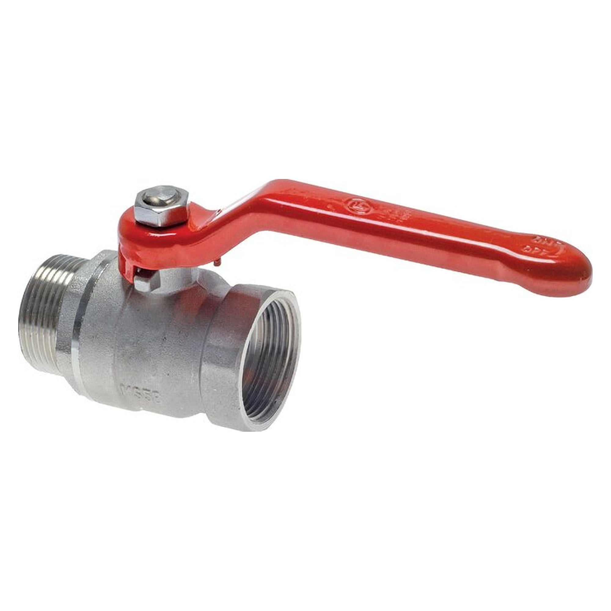 Messing-Kugelhahn, R 2" / Rp 2", 0 - 25 bar, DN 46, Dichtung PTFE