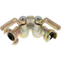 Doppel-Kükenhahn mit Kompressorenkupplung, G 1"(IG)