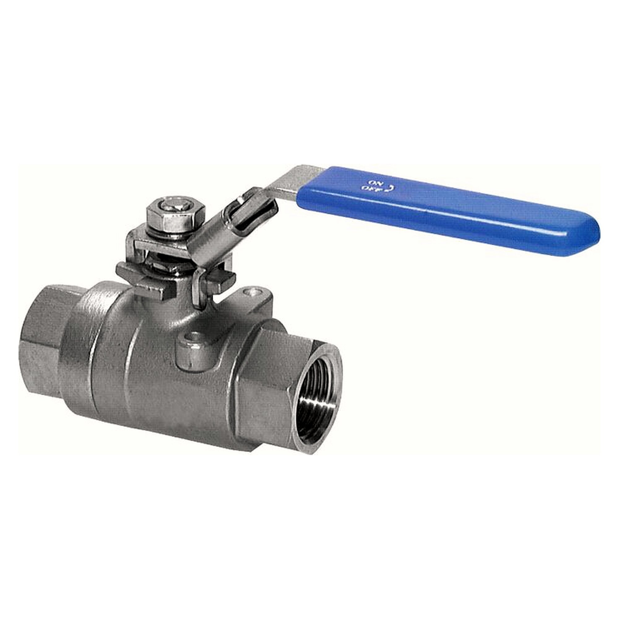 Edelstahl-Kugelhahn, G 2-1/2", 0 - 40 bar, Dichtung PTFE, Edelstahl 1.4408