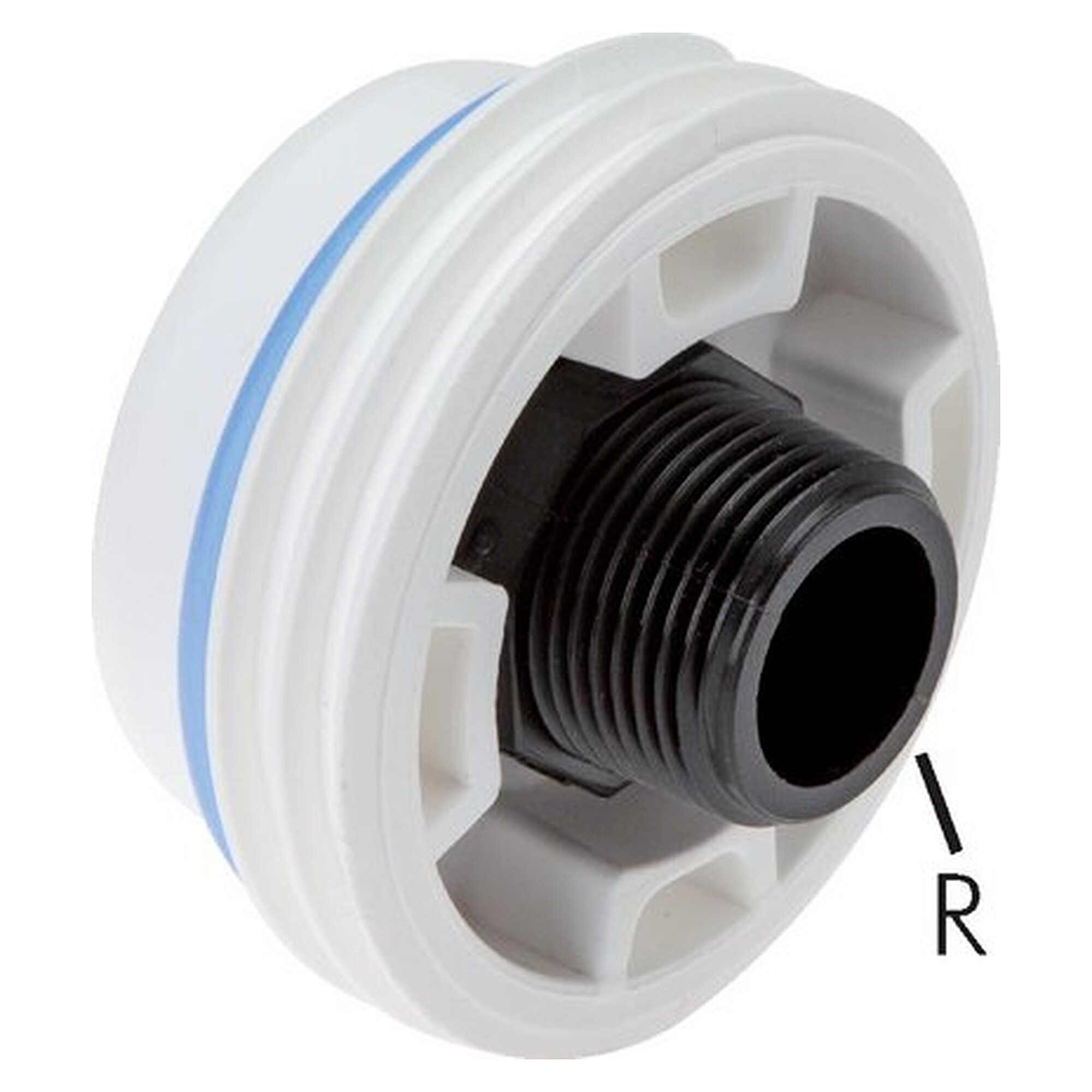 Drum adapter S 70x6 (Mauser) - R 3/4", polyethylene and polypropylene