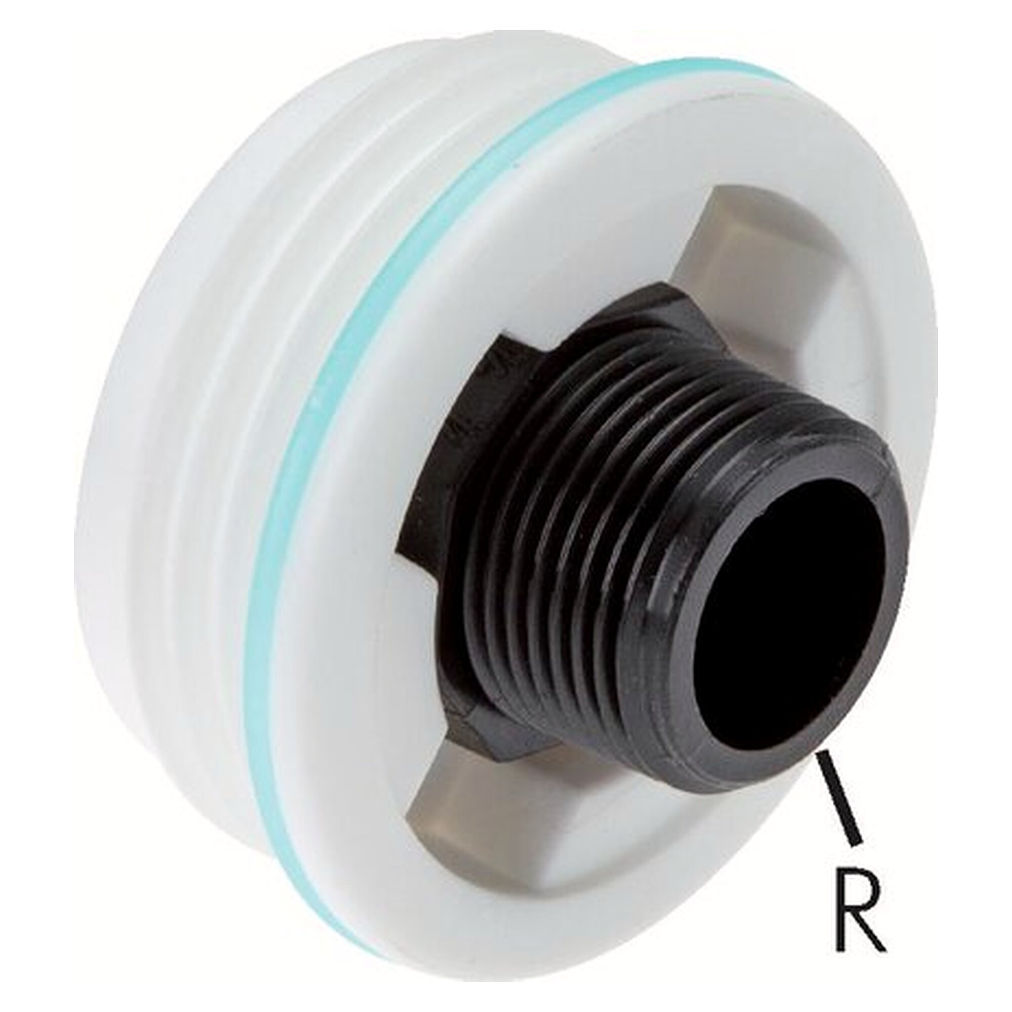 Fassadapter S 56x4 (Tri-Sure) - R 3/4", Polyethylen and Polypropylen, outside diameter drum thread (approx.)