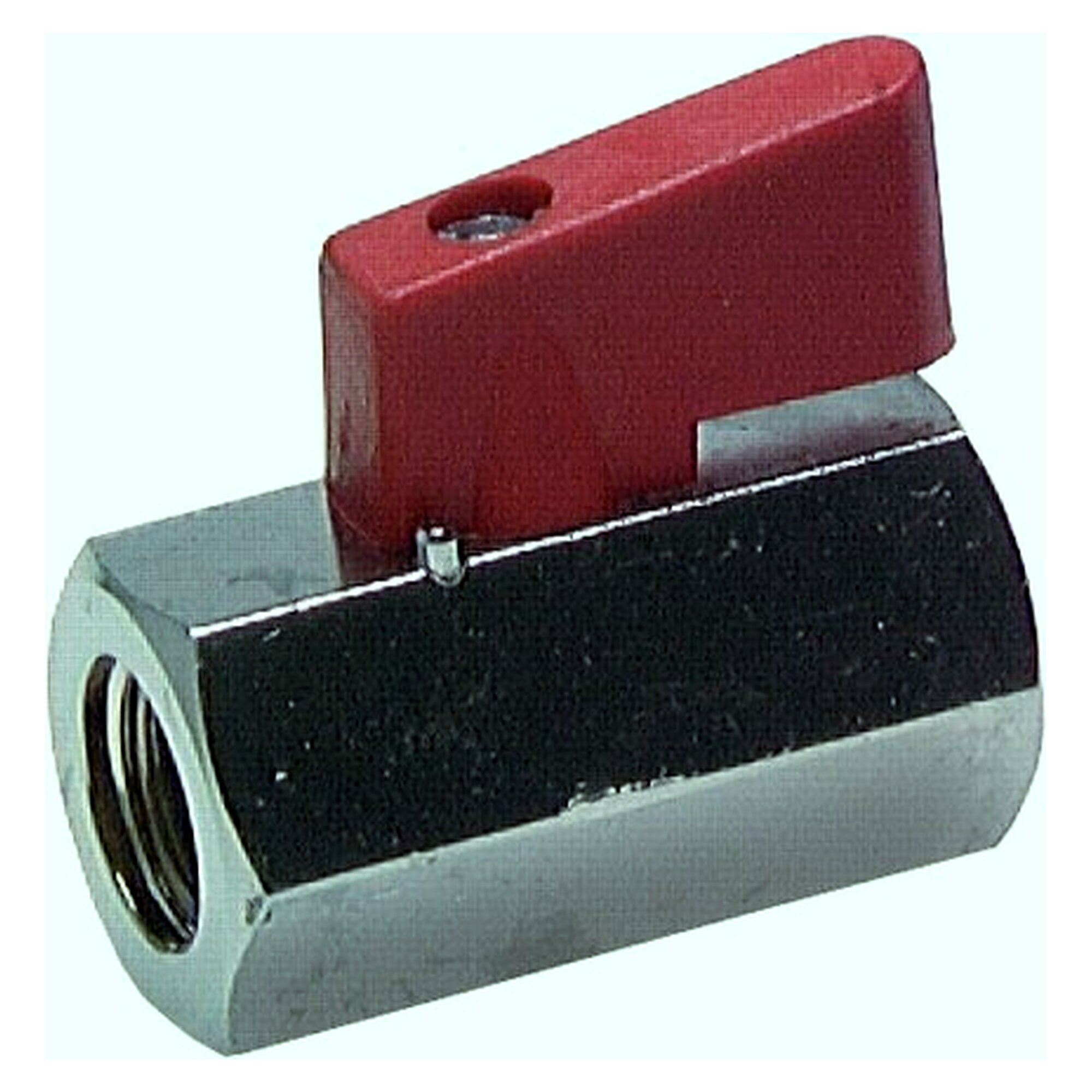 Brass mini ball valve G 1/8" female thread, PN 16, chrome-plated brass, 27,5
