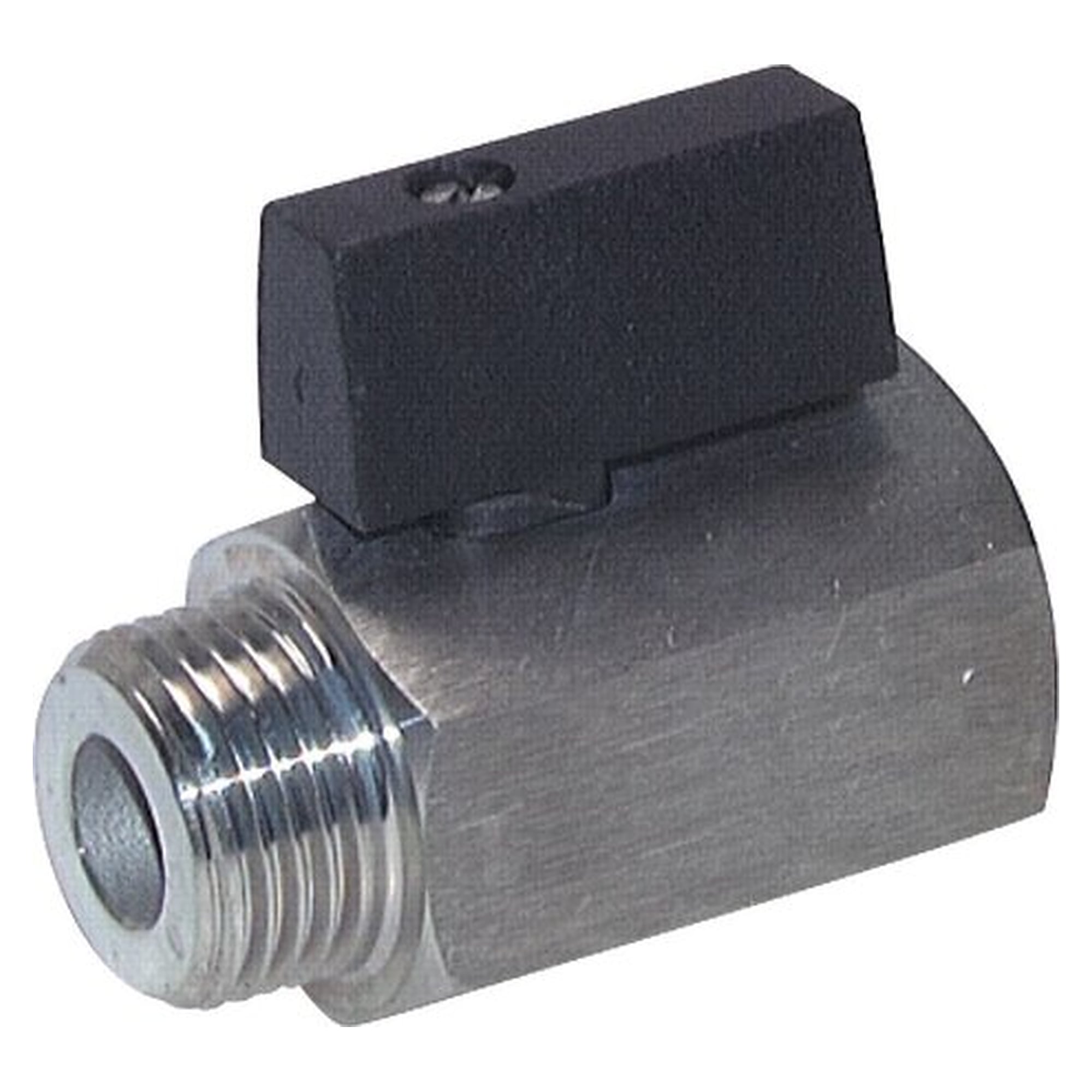 Edelstahl-Minikugelhahn G 3/8" Innengewinde / Außengewinde, PN 25