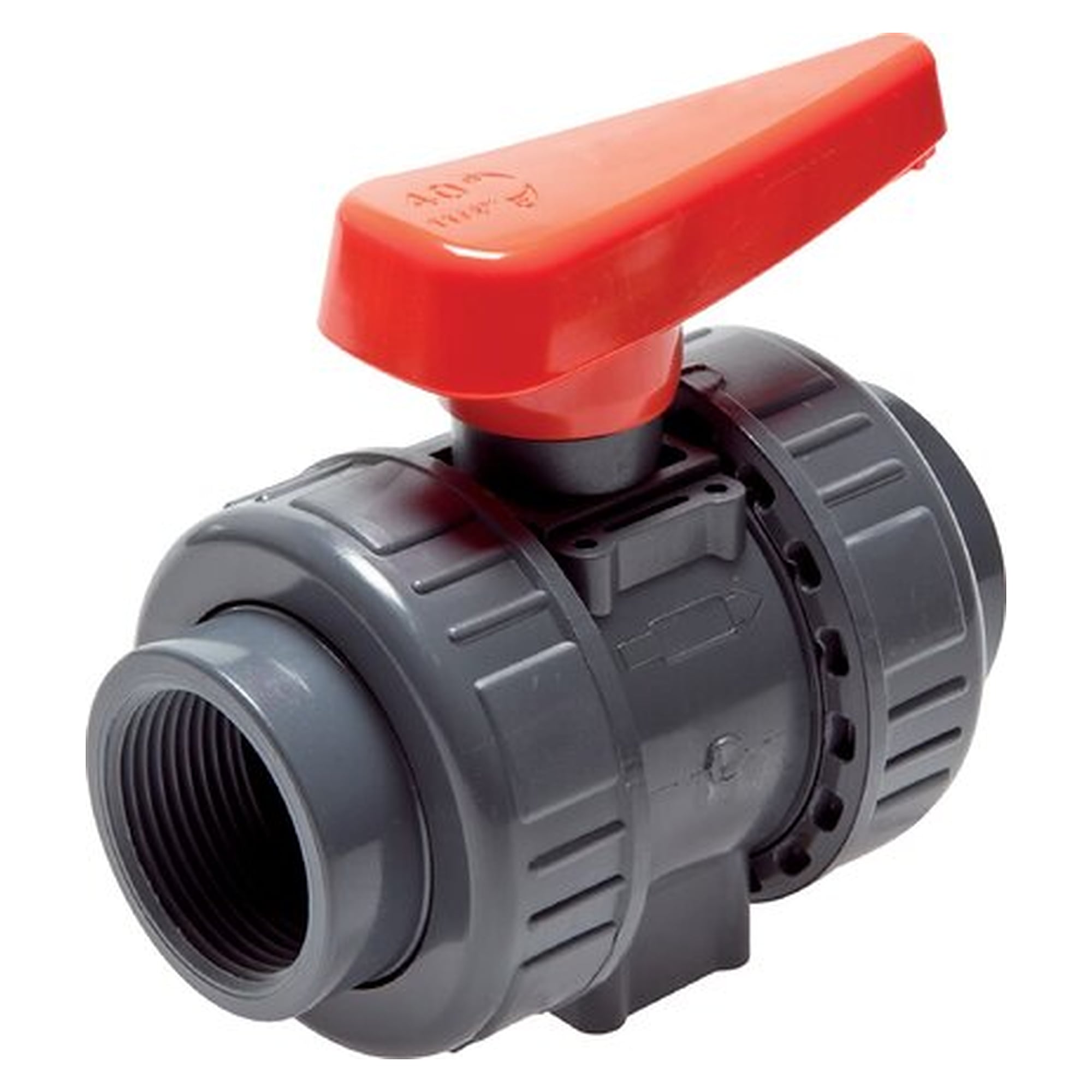 Ball valve, PVC-U / EPDM, Rp 1-1/4" (Industrieausführung), flow rate 1000 l/min