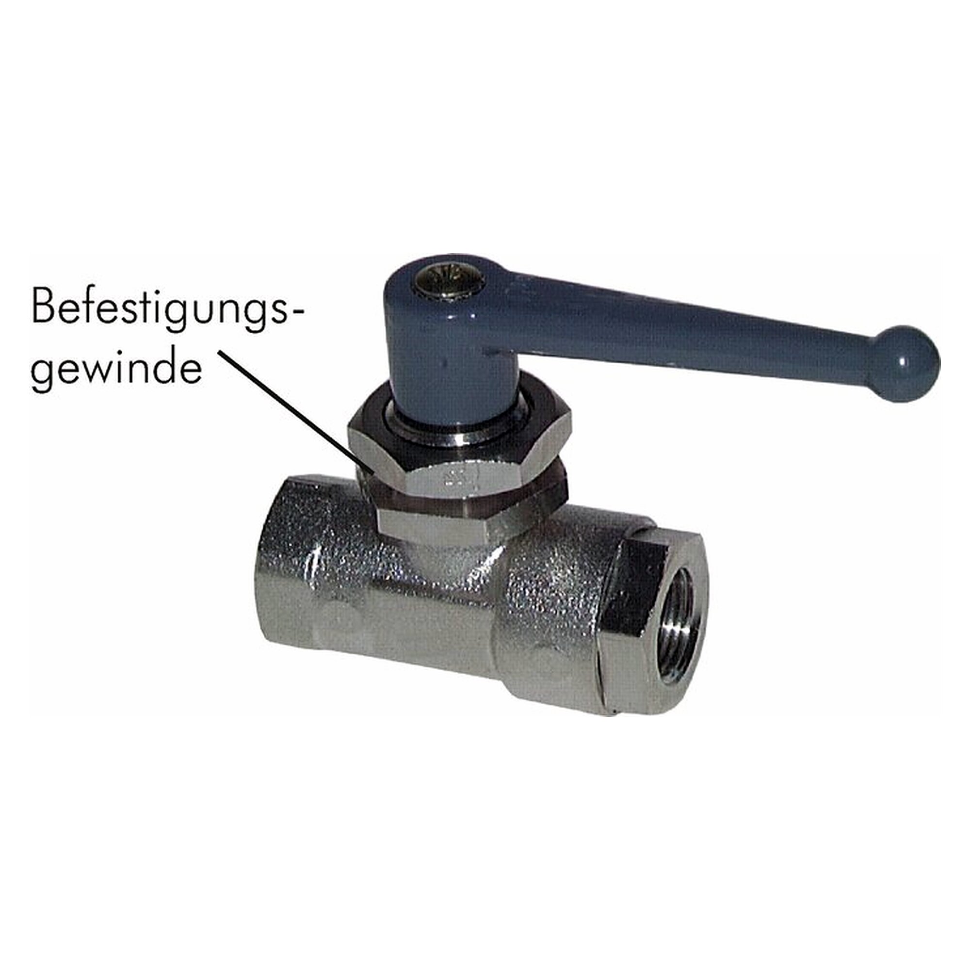 Brass ball valve, G 1/4", PN 20, panel mounting, DN 7, seals PA / NBR