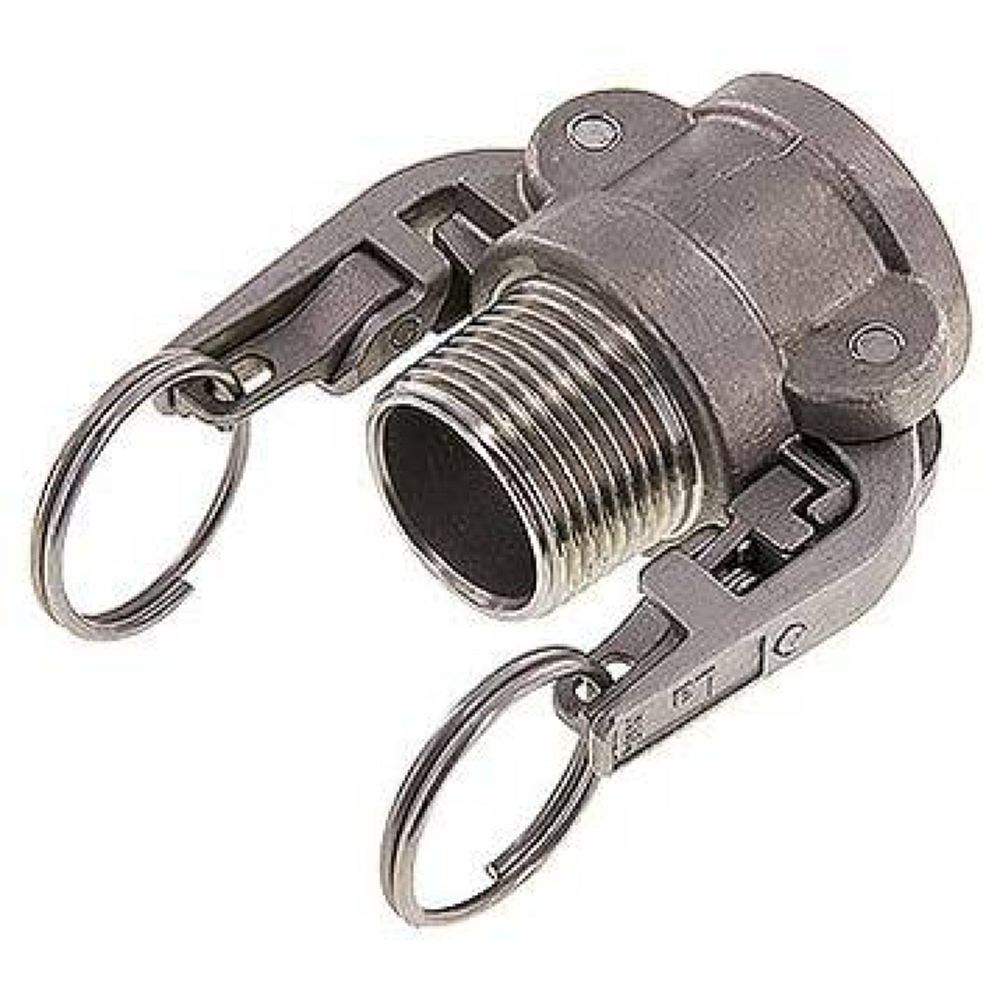 Sicherheits-Kamlock-Kupplung (B) R 1"(AG), Edelstahl (1.4408)