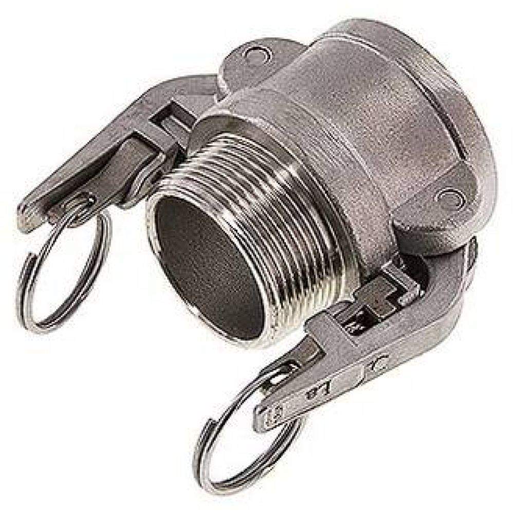 Sicherheits-Kamlock-Kupplung (B) R 1-1/2"(AG), Edelstahl (1.4408)