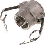 Kamlock-Kupplung (D) Rp 1-1/2"(IG), Edelstahl (1.4408)