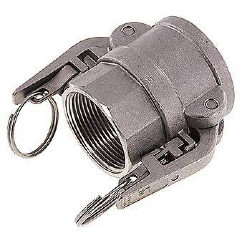 Sicherheits-Kamlock-Kupplung (D) Rp 1-1/2"(IG), Edelstahl (1.4408)