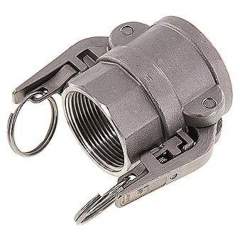 Sicherheits-Kamlock-Kupplung (D) Rp 1-1/2"(IG), Edelstahl (1.4408)