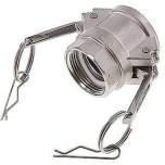 DIN/EN-Kamlock-Kupplung (D/DF) G 1-1/4"(IG), Edelstahl (1.4408)