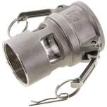 DIN/EN-Kamlock-Kupplung mit Sichtglas (D/DF) G 2"(IG), Edelstahl (1.4408)