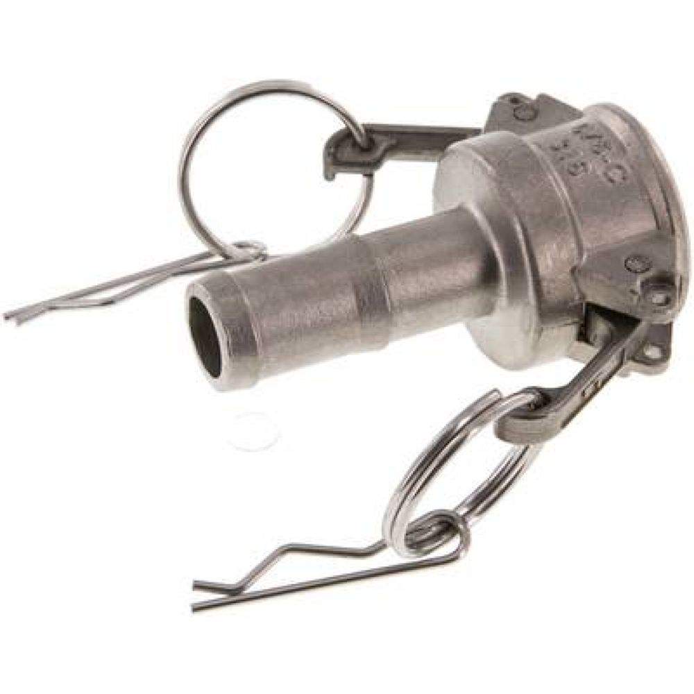 Kamlock-Kupplung (C) 19 (3/4")mm Schlauch, Edelstahl (1.4408)